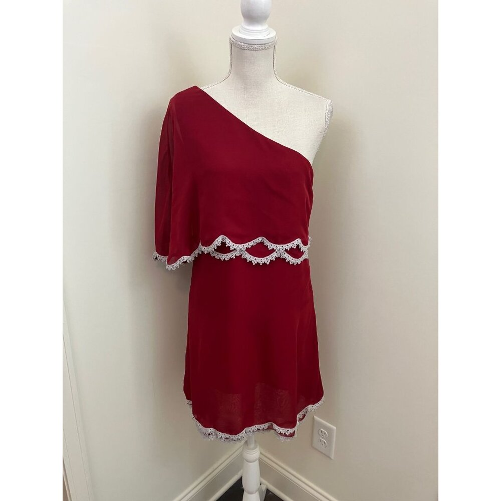 Alma Mater Collection Red One Shoulder Dress Size Large